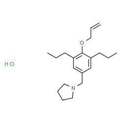 ChemSpider 2D Image | 1-[4-(Allyloxy)-3,5-dipropylbenzyl]pyrrolidine hydrochloride (1:1) | C20H32ClNO