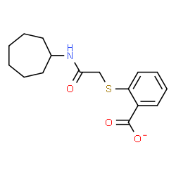 ChemSpider 2D Image | 2-{[2-(Cycloheptylamino)-2-oxoethyl]sulfanyl}benzoate | C16H20NO3S