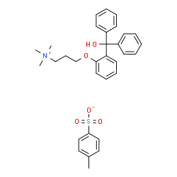 ChemSpider 2D Image | 3-{2-[Hydroxy(diphenyl)methyl]phenoxy}-N,N,N-trimethyl-1-propanaminium 4-methylbenzenesulfonate | C32H37NO5S
