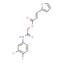 ChemSpider 2D Image | 2-[(3-Chloro-4-fluorophenyl)amino]-2-oxoethyl (2E)-3-(2-thienyl)acrylate | C15H11ClFNO3S