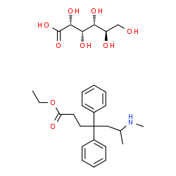 ChemSpider 2D Image | Ethyl 6-(methylamino)-4,4-diphenylheptanoate - D-gluconic acid (1:1) | C28H41NO9