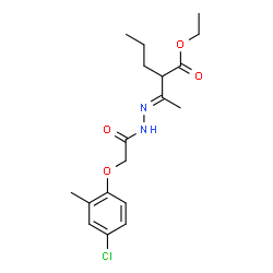 ChemSpider 2D Image | Ethyl 2-{(1E)-N-[(4-chloro-2-methylphenoxy)acetyl]ethanehydrazonoyl}pentanoate | C18H25ClN2O4