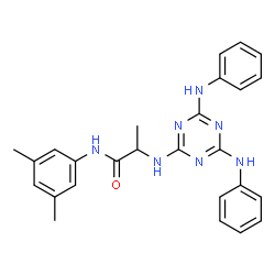 ChemSpider 2D Image | N~2~-(4,6-Dianilino-1,3,5-triazin-2-yl)-N-(3,5-dimethylphenyl)alaninamide | C26H27N7O