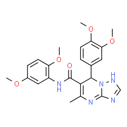 ChemSpider 2D Image | N-(2,5-Dimethoxyphenyl)-7-(3,4-dimethoxyphenyl)-5-methyl-1,7-dihydro[1,2,4]triazolo[1,5-a]pyrimidine-6-carboxamide | C23H25N5O5
