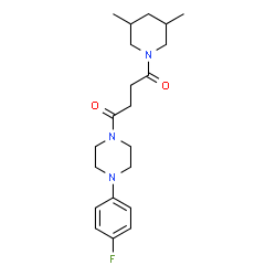 ChemSpider 2D Image | 1-(3,5-Dimethyl-1-piperidinyl)-4-[4-(4-fluorophenyl)-1-piperazinyl]-1,4-butanedione | C21H30FN3O2