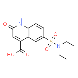 ChemSpider 2D Image | 6-Diethylsulfamoyl-2-hydroxy-quinoline-4-carboxylic acid | C14H16N2O5S