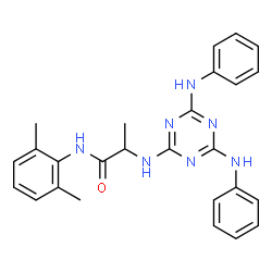 ChemSpider 2D Image | N~2~-(4,6-Dianilino-1,3,5-triazin-2-yl)-N-(2,6-dimethylphenyl)alaninamide | C26H27N7O