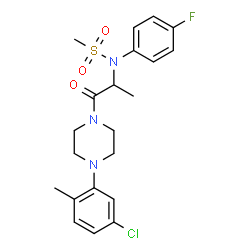ChemSpider 2D Image | N-{1-[4-(5-Chloro-2-methylphenyl)-1-piperazinyl]-1-oxo-2-propanyl}-N-(4-fluorophenyl)methanesulfonamide | C21H25ClFN3O3S