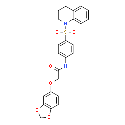 ChemSpider 2D Image | 2-(1,3-Benzodioxol-5-yloxy)-N-[4-(3,4-dihydro-1(2H)-quinolinylsulfonyl)phenyl]acetamide | C24H22N2O6S