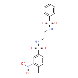 ChemSpider 2D Image | 4-Methyl-3-nitro-N-{2-[(phenylsulfonyl)amino]ethyl}benzenesulfonamide | C15H17N3O6S2