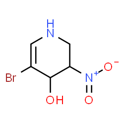 ChemSpider 2D Image | 5-Bromo-3-nitro-1,2,3,4-tetrahydro-4-pyridinol | C5H7BrN2O3