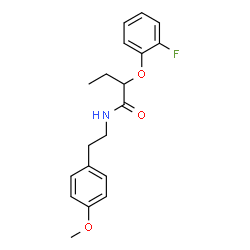 ChemSpider 2D Image | 2-(2-Fluorophenoxy)-N-[2-(4-methoxyphenyl)ethyl]butanamide | C19H22FNO3