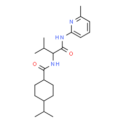 ChemSpider 2D Image | 4-Isopropyl-N-{3-methyl-1-[(6-methyl-2-pyridinyl)amino]-1-oxo-2-butanyl}cyclohexanecarboxamide | C21H33N3O2