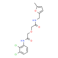 ChemSpider 2D Image | 2-{2-[(2,3-Dichlorophenyl)amino]-2-oxoethoxy}-N-[(5-methyl-2-furyl)methyl]acetamide | C16H16Cl2N2O4