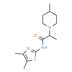 ChemSpider 2D Image | N-(4,5-Dimethyl-1,3-thiazol-2-yl)-2-(4-methyl-1-piperidinyl)propanamide | C14H23N3OS