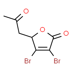 ChemSpider 2D Image | 3,4-Dibromo-5-(2-oxopropyl)-2(5H)-furanone | C7H6Br2O3