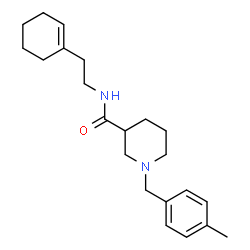ChemSpider 2D Image | N-[2-(1-Cyclohexen-1-yl)ethyl]-1-(4-methylbenzyl)-3-piperidinecarboxamide | C22H32N2O