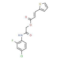 ChemSpider 2D Image | 2-[(4-Chloro-2-fluorophenyl)amino]-2-oxoethyl (2E)-3-(2-thienyl)acrylate | C15H11ClFNO3S