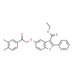 ChemSpider 2D Image | Ethyl 5-[2-(3,4-dimethylphenyl)-2-oxoethoxy]-2-phenyl-1-benzofuran-3-carboxylate | C27H24O5