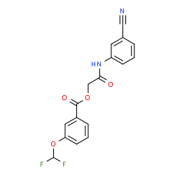ChemSpider 2D Image | 2-[(3-Cyanophenyl)amino]-2-oxoethyl 3-(difluoromethoxy)benzoate | C17H12F2N2O4