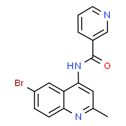 ChemSpider 2D Image | N-(6-Bromo-2-methyl-4-quinolinyl)nicotinamide | C16H12BrN3O