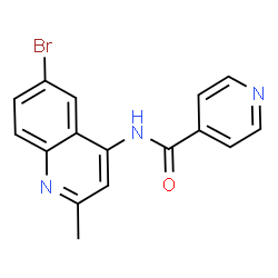 ChemSpider 2D Image | N-(6-Bromo-2-methyl-4-quinolinyl)isonicotinamide | C16H12BrN3O