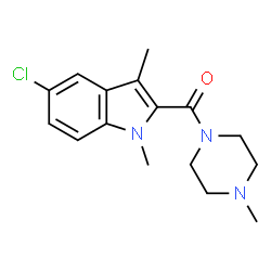 ChemSpider 2D Image | 5-chloro-1,3-dimethyl-2-[(4-methylpiperazin-1-yl)carbonyl]-1H-indole | C16H20ClN3O