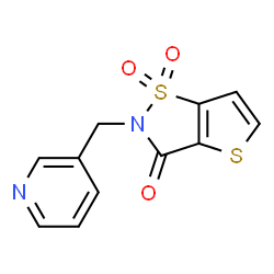 ChemSpider 2D Image | 2-(3-Pyridinylmethyl)thieno[2,3-d][1,2]thiazol-3(2H)-one 1,1-dioxide | C11H8N2O3S2