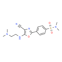 ChemSpider 2D Image | 4-(4-Cyano-5-{[2-(dimethylamino)ethyl]amino}-1,3-oxazol-2-yl)-N,N-dimethylbenzenesulfonamide | C16H21N5O3S