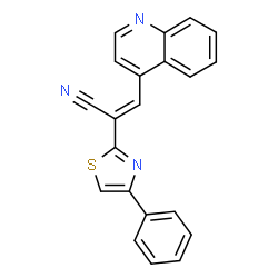 ChemSpider 2D Image | (2E)-2-(4-Phenyl-1,3-thiazol-2-yl)-3-(4-quinolinyl)acrylonitrile | C21H13N3S