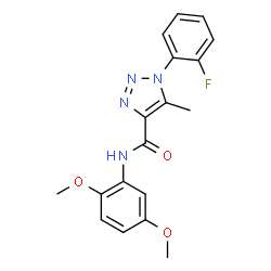 ChemSpider 2D Image | N-(2,5-Dimethoxyphenyl)-1-(2-fluorophenyl)-5-methyl-1H-1,2,3-triazole-4-carboxamide | C18H17FN4O3