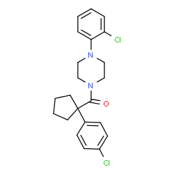 ChemSpider 2D Image | [1-(4-Chlorophenyl)cyclopentyl][4-(2-chlorophenyl)-1-piperazinyl]methanone | C22H24Cl2N2O