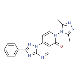 ChemSpider 2D Image | 7-(3,5-Dimethyl-4H-1,2,4-triazol-4-yl)-2-phenylpyrido[3,4-e][1,2,4]triazolo[1,5-a]pyrimidin-6(7H)-one | C18H14N8O