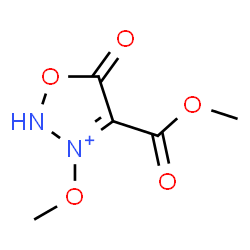 ChemSpider 2D Image | 3-Methoxy-4-(methoxycarbonyl)-5-oxo-2,5-dihydro-1,2,3-oxadiazol-3-ium | C5H7N2O5