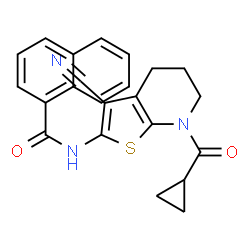 ChemSpider 2D Image | N-[3-Cyano-7-(cyclopropylcarbonyl)-4,5,6,7-tetrahydrothieno[2,3-b]pyridin-2-yl]-1-naphthamide | C23H19N3O2S