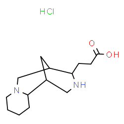 ChemSpider 2D Image | 3-(7,11-Diazatricyclo[7.3.1.0~2,7~]tridec-10-yl)propanoic acid hydrochloride (1:1) | C14H25ClN2O2