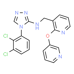 ChemSpider 2D Image | 4-(2,3-Dichlorophenyl)-N-{[2-(3-pyridinyloxy)-3-pyridinyl]methyl}-4H-1,2,4-triazol-3-amine | C19H14Cl2N6O