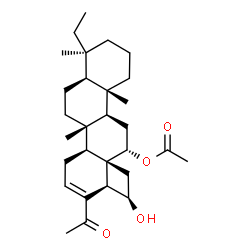 ChemSpider 2D Image | (2R,2aR,5aS,5bR,7aS,8S,11aS,11bR,13S,13aS)-3-Acetyl-8-ethyl-2-hydroxy-5b,8,11a-trimethyl-2,2a,5,5a,5b,6,7,7a,8,9,10,11,11a,11b,12,13-hexadecahydro-1H-cyclobuta[i]chrysen-13-yl acetate | C29H44O4