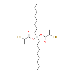 ChemSpider 2D Image | 1,1'-[(Dioctylstannanediyl)bis(oxy)]bis(1-oxo-2-propanethiol) | C22H44O4S2Sn