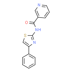 ChemSpider 2D Image | N-(4-Phenyl-1,3-thiazol-2-yl)nicotinamide | C15H11N3OS