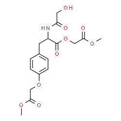 ChemSpider 2D Image | 2-Methoxy-2-oxoethyl N-glycoloyl-O-(2-methoxy-2-oxoethyl)tyrosinate | C17H21NO9