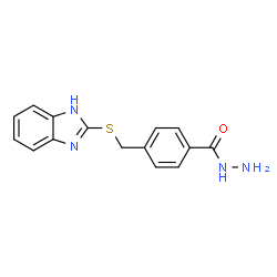 ChemSpider 2D Image | 4-[(1H-Benzimidazol-2-ylsulfanyl)methyl]benzohydrazide | C15H14N4OS