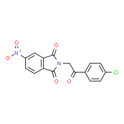 ChemSpider 2D Image | 2-[2-(4-Chlorophenyl)-2-oxoethyl]-5-nitro-1H-isoindole-1,3(2H)-dione | C16H9ClN2O5