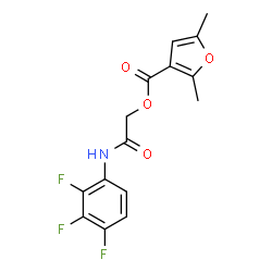 ChemSpider 2D Image | 2-Oxo-2-[(2,3,4-trifluorophenyl)amino]ethyl 2,5-dimethyl-3-furoate | C15H12F3NO4