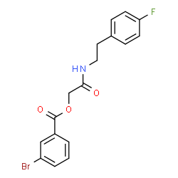 ChemSpider 2D Image | 2-{[2-(4-Fluorophenyl)ethyl]amino}-2-oxoethyl 3-bromobenzoate | C17H15BrFNO3