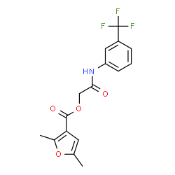 ChemSpider 2D Image | 2-Oxo-2-{[3-(trifluoromethyl)phenyl]amino}ethyl 2,5-dimethyl-3-furoate | C16H14F3NO4
