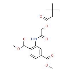 ChemSpider 2D Image | Dimethyl 2-({[(3,3-dimethylbutanoyl)oxy]acetyl}amino)terephthalate | C18H23NO7