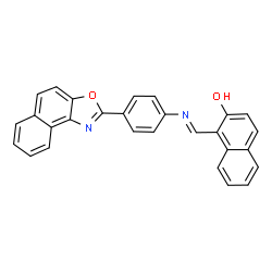ChemSpider 2D Image | 1-[(4-Naphtho[1,2-d]oxazol-2-yl-phenylimino)-methyl]-naphthalen-2-ol | C28H18N2O2