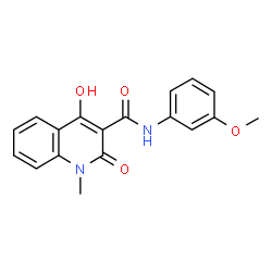 ChemSpider 2D Image | 4-hydroxy-N-(3-methoxyphenyl)-1-methyl-2-oxoquinoline-3-carboxamide | C18H16N2O4
