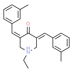 ChemSpider 2D Image | (3Z,5E)-1-Ethyl-3,5-bis(3-methylbenzylidene)-4-oxopiperidinium | C23H26NO